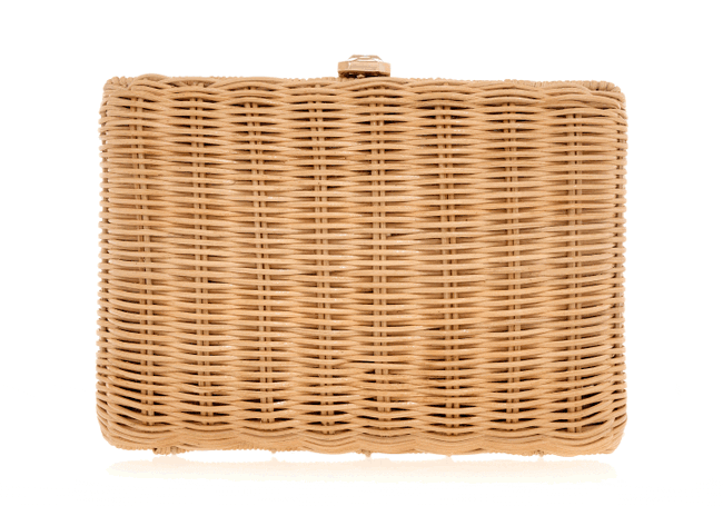 Hailey Wicker Basket Natural Stone - Judith Leiber Hailey Wicker Basket Natural Stone - Judith Leiber